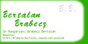 bertalan brabecz business card